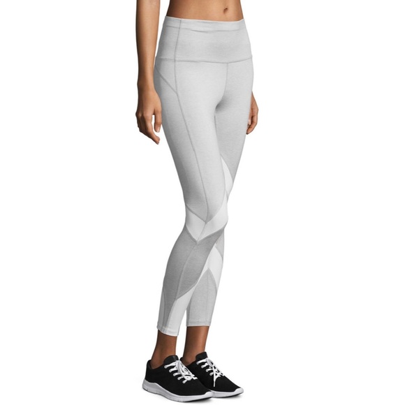 Xersion Pants - DONATED: White & Gray Mesh Leggings